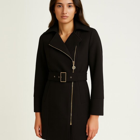 Groggy Wool Belted Coat Y2K– Chic Cold-Weather Classic Size Small - Picture 1 of 7